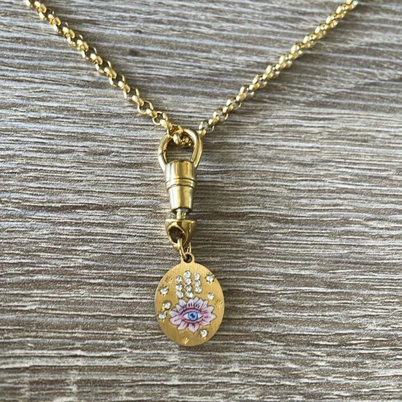 Gold Evil Eye Pendant Necklace N953 - Picture 3 of 4